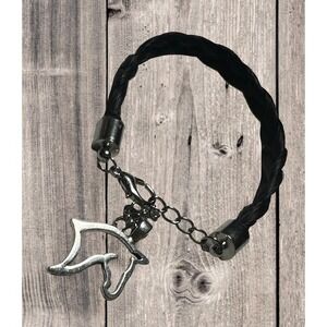 Black Horsehair Bracelet 6"–7"‎ Adjustable | Jewelry w/Horse Head Charm